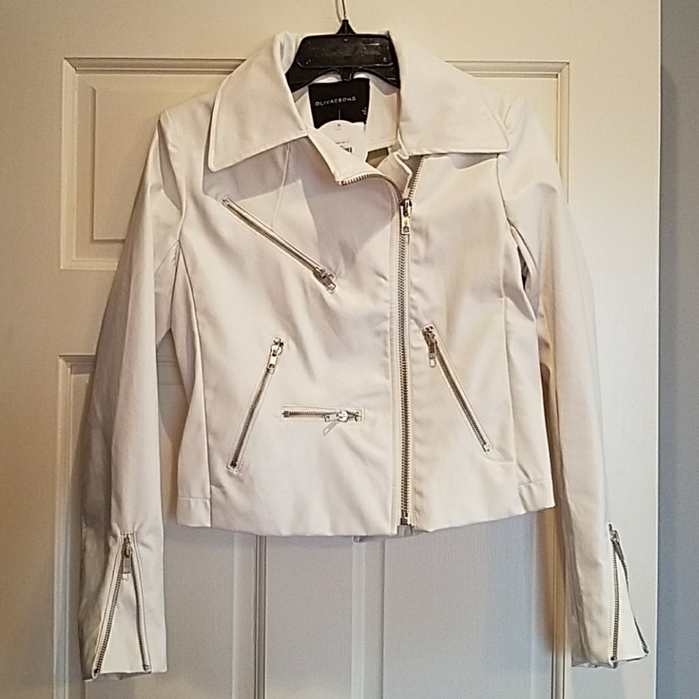 NWT Olivaceous vegan leather jacket! Moto!